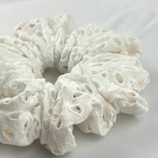 Scrunchie Sangallo Bianco Super