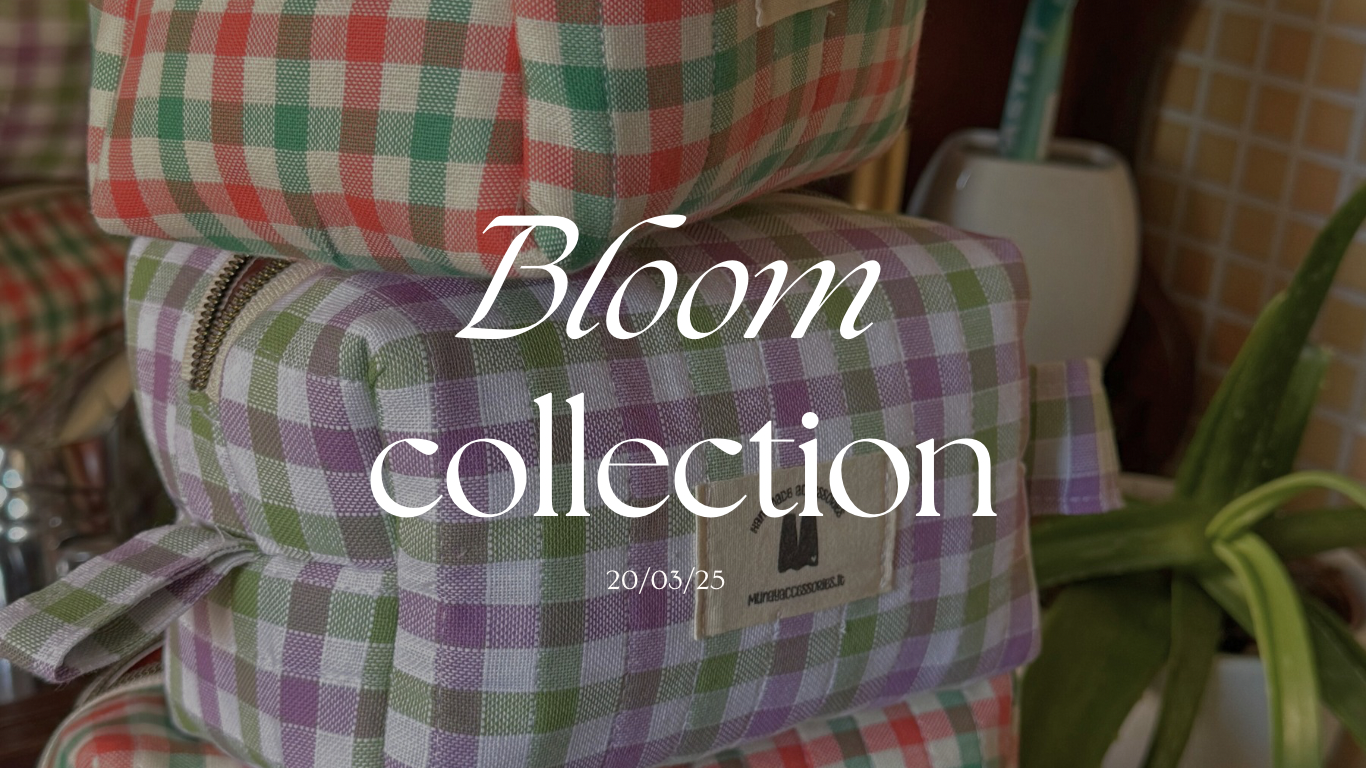 Beauty-case artigianale in velluto e cotone | Collezione primavera Bloom