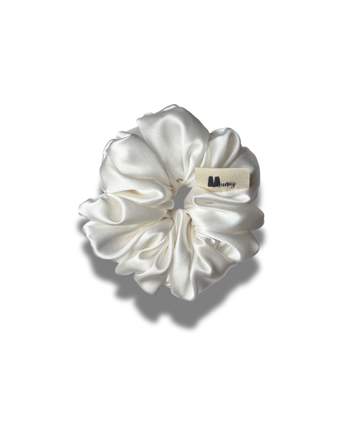 Perla – Scrunchie Super bianco perla in raso di seta