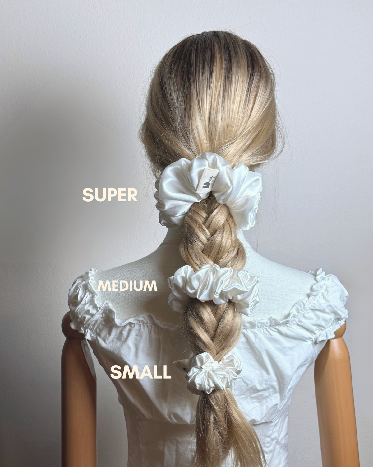 Perla – Scrunchie Super bianco perla in raso di seta
