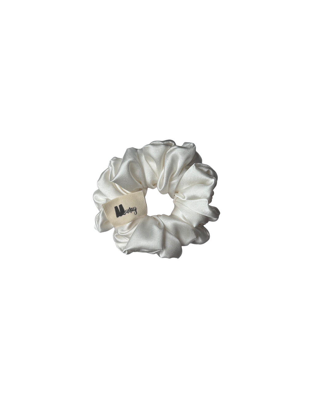 Perla – Scrunchie Super bianco perla in raso di seta