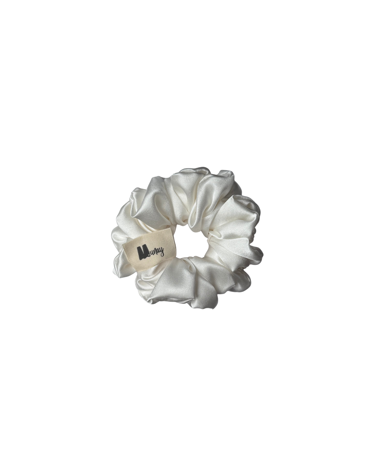 Perla – Scrunchie Super bianco perla in raso di seta