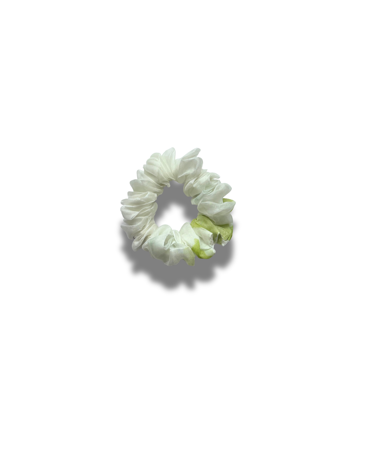 Flora — Scrunchie floreale verde e bianco